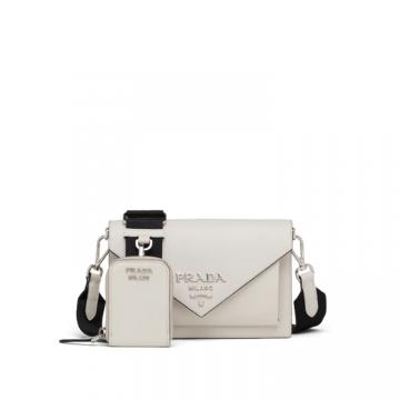 PRADA 1BP020 女士白色 Saffiano 牛皮迷你信封包