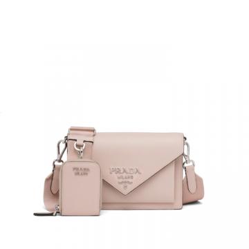 PRADA 1BP020 女士睡莲色 Saffiano 牛皮迷你信封包