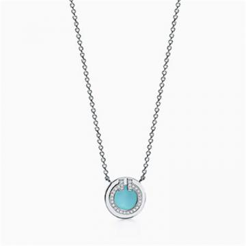 Tiffany 67467787 女士蓝色 钻石和绿松石圈形项链