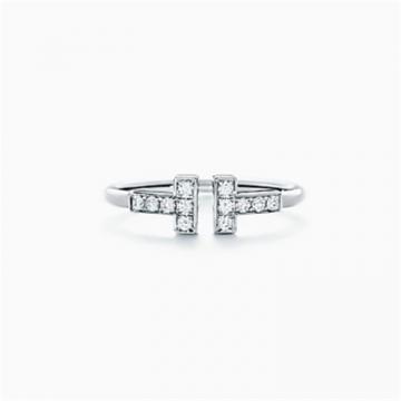 Tiffany GRP07760 女士银色 Tiffany T 镶钻线圈戒指