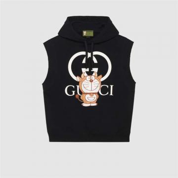 GUCCI 633099 男士黑色 Doraemon x Gucci 新年特别款无袖卫衣