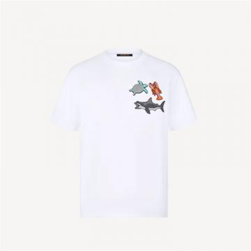 LV 1A8QXN 男士白色 MONOGRAM 动物图案串珠 T恤