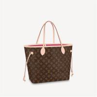 LV M41178 女士老花拼玫红色 NEVERFULL 中号手袋