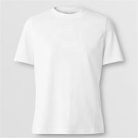 BURBERRY 80333411 女士白色 徽标图案棉质 T恤衫