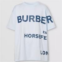 BURBERRY 80407651 女士浅蓝色 Horseferry 印花棉质宽松 T恤衫
