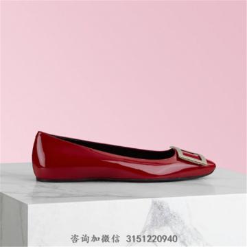 Roger Vivier RVW40415280D1PR406 女士红色 Trompette 漆皮芭蕾舞鞋