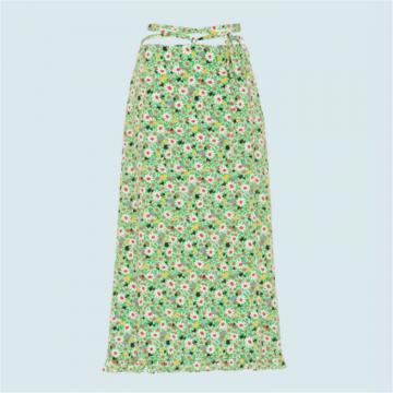 MIUMIU MG1578 女士绿色 印花马罗坎平纹绉半身裙