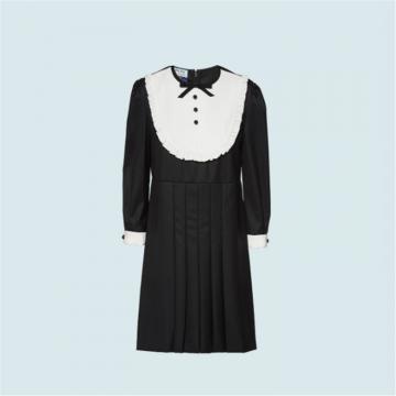 MIUMIU MF3991 女士黑色 ONCE UPON A TIME 羊毛斜纹连衣裙