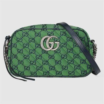 GUCCI 447632 女士绿色 GG Multicolor GG Marmont 小号肩背包