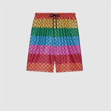 GUCCI 661176 男士彩色 GG Multicolor 针织短裤