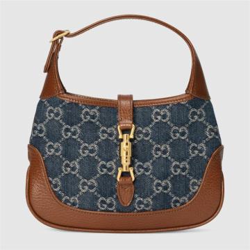 GUCCI 637092 女士深蓝色 GG Denim Jackie 1961 迷你手袋