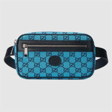 GUCCI 658657 男士浅蓝色 GG Multicolor 腰包