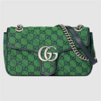 GUCCI 443497 女士绿色 GG Multicolor GG Marmont 小号肩背包