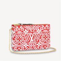 LV M69507 女士红色 LV CRAFTY DOUBLE ZIP POCHETTE 链条包