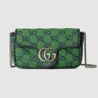 GUCCI 476433 女士绿色 GG Multicolor GG Marmont 超迷你手袋