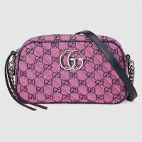 GUCCI 447632 女士粉色 GG Multicolor GG Marmont 小号肩背包