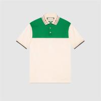 GUCCI 645259 男士绿色 刺绣衣领棉质 Polo衫