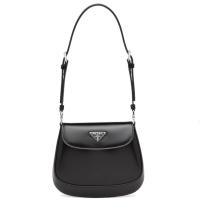 PRADA 1BH188 女士黑色 Prada Cleo 亮面牛皮迷你单肩包