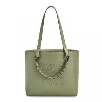 LOEWE A717S72X02 女士绿色 小号经典牛皮 Anagram Tote 手袋