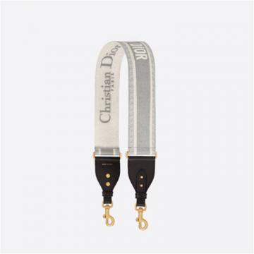 DIOR S8540CBTE 女士灰色“Christian Dior”刺绣肩带