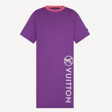 LV 1A92OM 女士紫色 T恤 连衣裙
