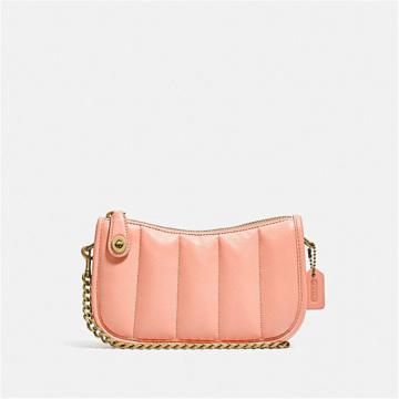 COACH C3490 B4S9W 女士淡粉色 绗缝 SWINGER 20号手袋