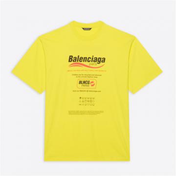 BALENCIAGA 651795TKVF87175 男士黄色 DRY CLEANING BOXY T-SHIRT IN YELLOW 