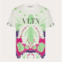 VALENTINO VV3MG09P7B6R07 男士紫色 World Arazzo & VLTN 印花圆领 T恤