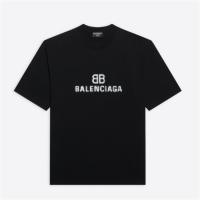 BALENCIAGA 612966TKVI71070 男士黑色 BB Pixel 中等剪裁 T恤 