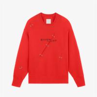 GIVENCHY BMJ0CR3Y6V 男士红色 GIVENCHY LOGO 金属细节卫衣 