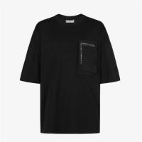 GIVENCHY BM71043002 男士黑色 GIVENCHY 双材质 T恤 