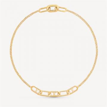 LV M00324 男士金色 MINI SIGNATURE CHAIN 项链