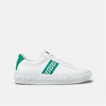 VERSACE DSU8404 男士白色拼绿色 希腊回纹运动鞋