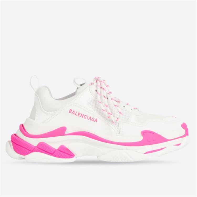 BALENCIAGA 524039W2CA35390 女士荧光粉色拼白色 Triple S 运动鞋
