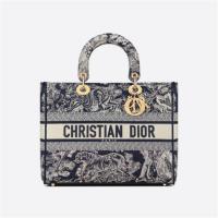 DIOR M0566ORGO 女士蓝色 大号 LADY D-LITE 手袋