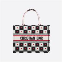 DIOR M1296ZRLA 女士黑白格 小号 DIORAMOUR BOOK TOTE 手袋