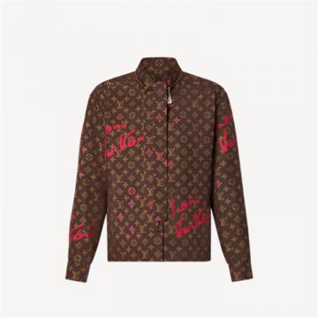 LV 1A99JH 女士咖色 LIPSTICK MONOGRAM 领饰衬衫