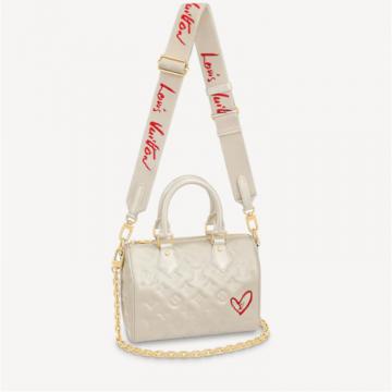 LV M58736 女士奶白色 SPEEDY BANDOULIÈRE 22 手袋