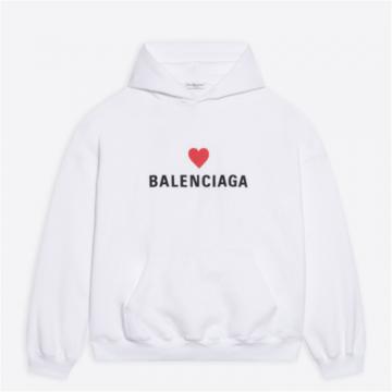 BALENCIAGA 675003TLVC29040 女士白色 七夕爱心宽松连帽衫