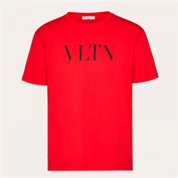 VALENTINO TV3MG10V3LEAI5 男士红色 VLTN 印花 T恤