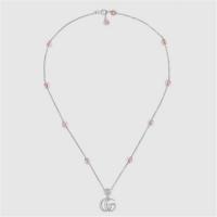 GUCCI 527399 女士粉色 双G 珍珠母贝项链