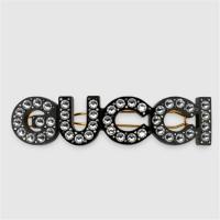 GUCCI 657510 女士黑色 水晶“Gucci”发夹