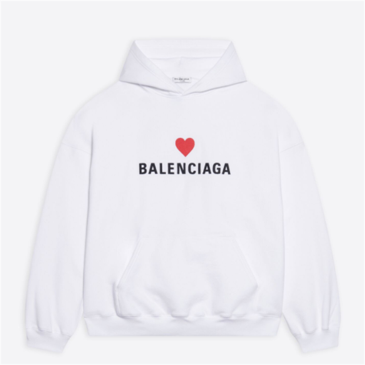 BALENCIAGA 675003TLVC29040 女士白色 七夕爱心宽松连帽衫