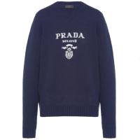 PRADA UMB223 男士海军蓝色 羊毛和羊绒圆领毛衣