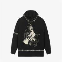 GIVENCHY BMJ0C63Y69 男士黑色 超大版型哥特式 GIVENCHY LOGO 连帽卫衣