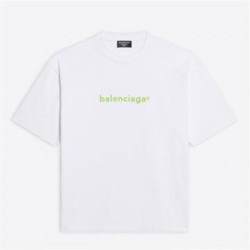 BALENCIAGA 612966TIV549152 男士白色 New Copyright Medium Fit T恤
