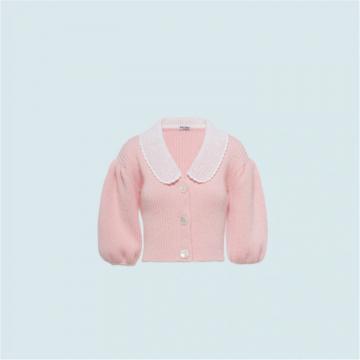 MIUMIU MMF487 女士雪粉色 羊绒和马海毛开衫