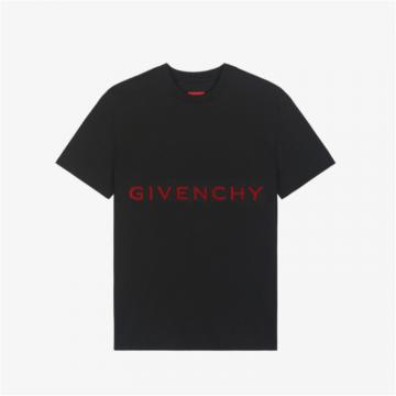 GIVENCHY BM716L3Y6B 男士黑色 GIVENCHY 4G LOGO 修身 T恤