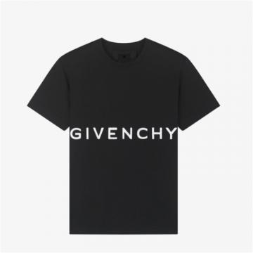 GIVENCHY BM71543Y6B 男士黑色 超大版型 GIVENCHY 4G LOGO 刺绣 T恤