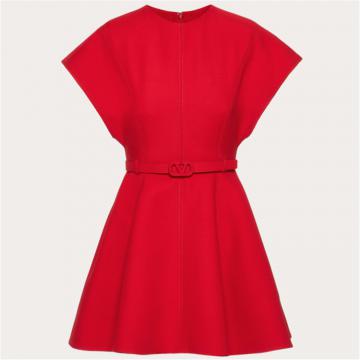 VALENTINO WB3VAW461CF157 女士红色 Crepe Couture 短款连衣裙